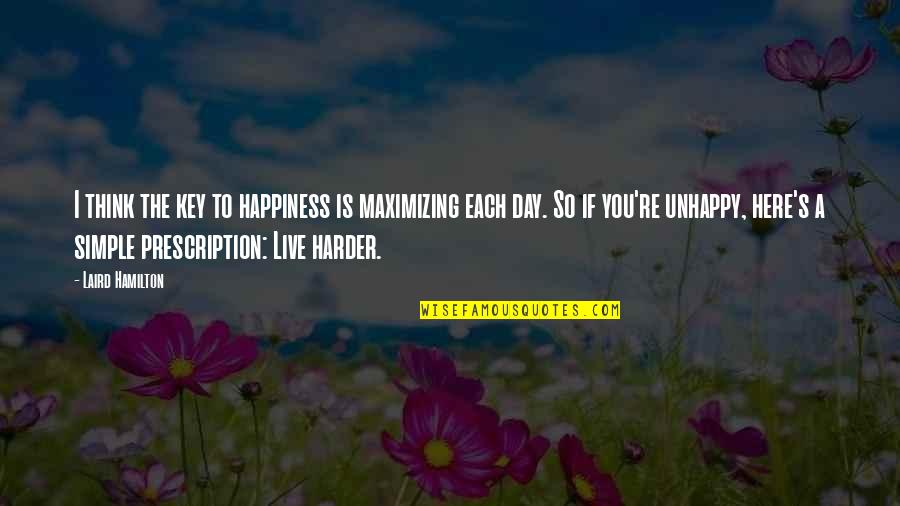 Life Living To The Fullest Quotes By Laird Hamilton: I think the key to happiness is maximizing