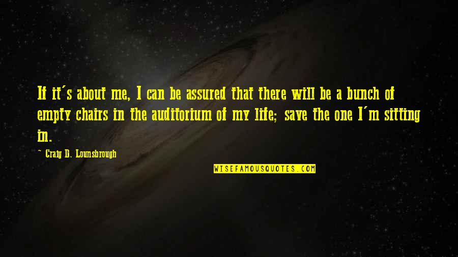 Life Lonely Without You Quotes By Craig D. Lounsbrough: If it's about me, I can be assured Life Lonely Without You Quotes By Craig D. Lounsbrough: If it's about me, I can be assured