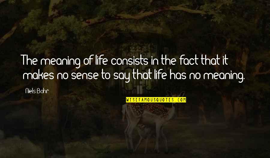 Life Makes Sense Quotes By Niels Bohr: The meaning of life consists in the fact