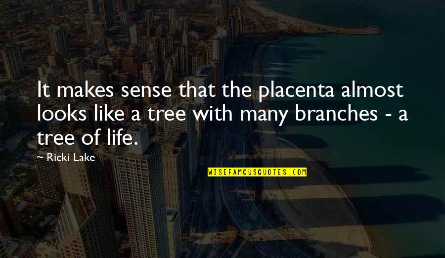 Life Makes Sense Quotes By Ricki Lake: It makes sense that the placenta almost looks