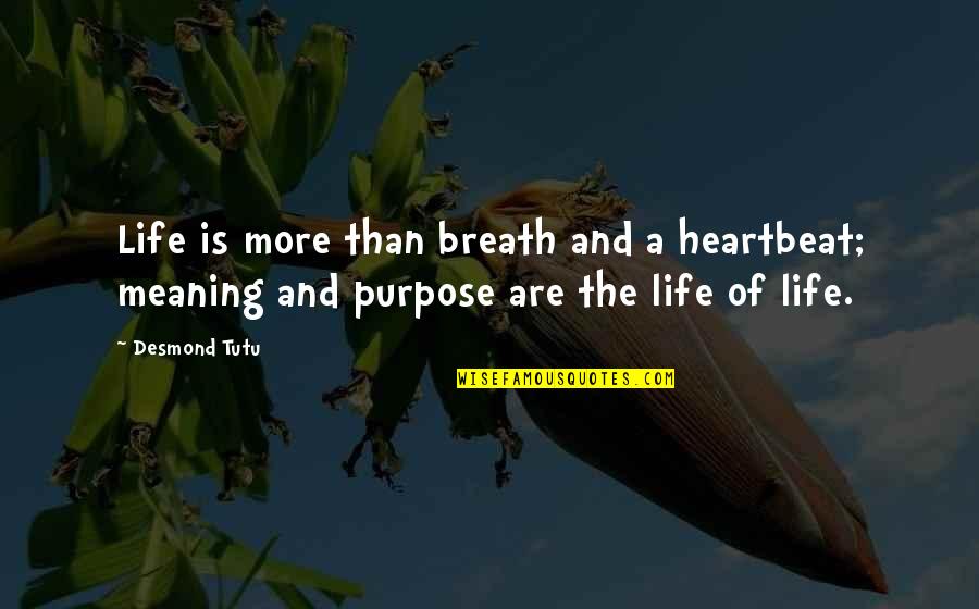 Life Meaning And Quotes By Desmond Tutu: Life is more than breath and a heartbeat;