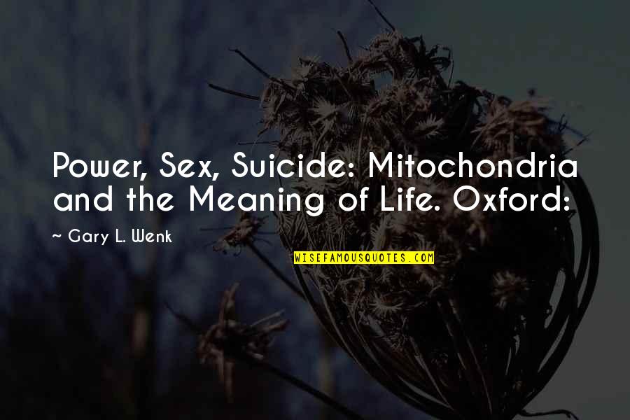 Life Meaning And Quotes By Gary L. Wenk: Power, Sex, Suicide: Mitochondria and the Meaning of