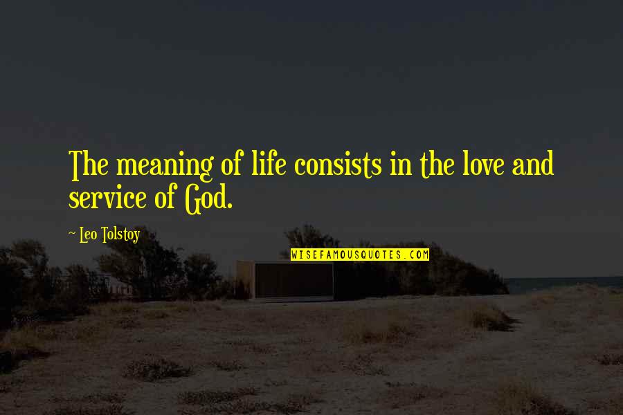 Life Meaning And Quotes By Leo Tolstoy: The meaning of life consists in the love