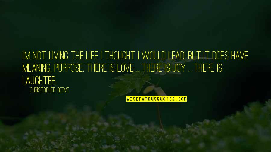 Life Meaning Love Quotes By Christopher Reeve: I'm not living the life I thought I