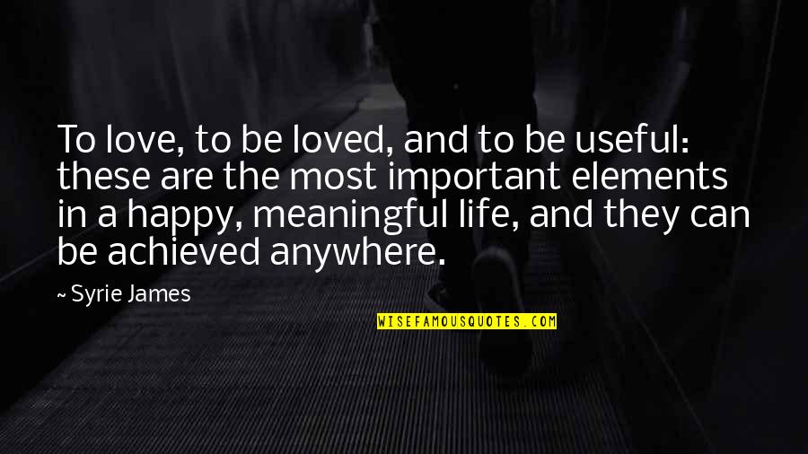 Life Meaningful Quotes By Syrie James: To love, to be loved, and to be