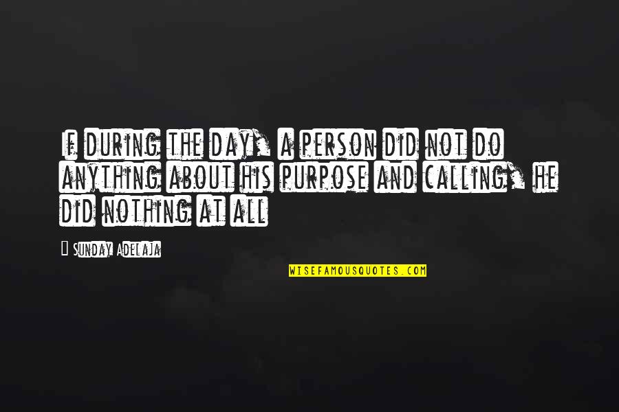 Life Mission Quotes By Sunday Adelaja: If during the day, a person did not
