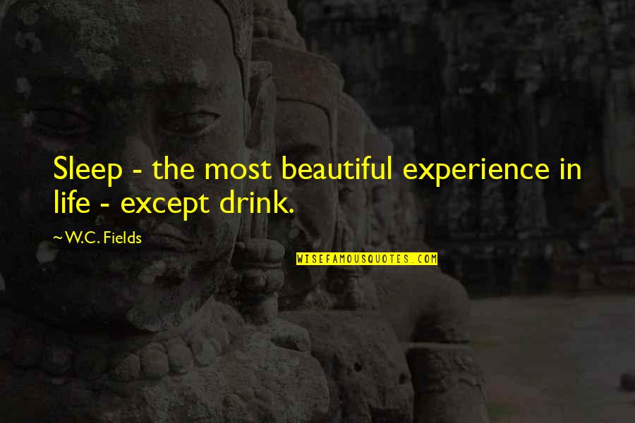 Life Most Beautiful Quotes By W.C. Fields: Sleep - the most beautiful experience in life