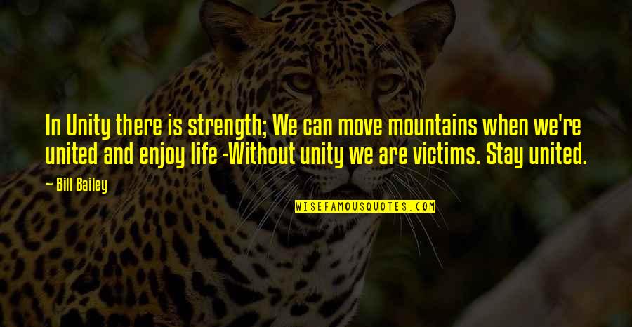 Life Mountains Quotes By Bill Bailey: In Unity there is strength; We can move