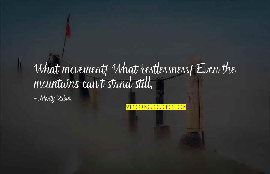 Life Mountains Quotes By Marty Rubin: What movement! What restlessness! Even the mountains can't