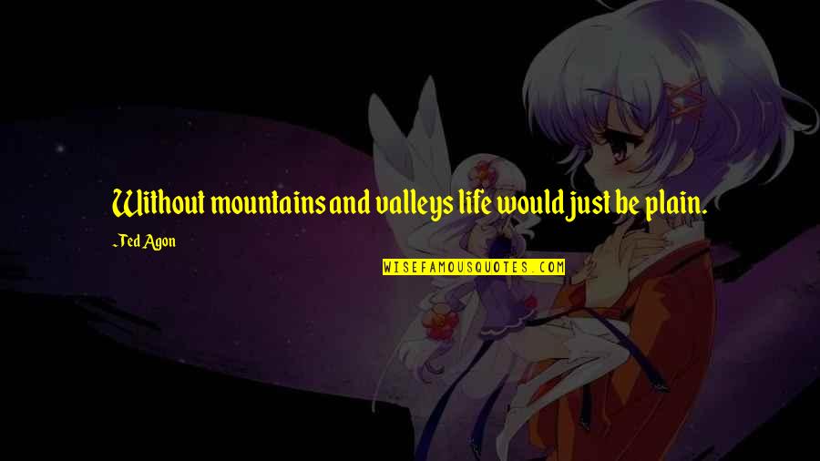 Life Mountains Quotes By Ted Agon: Without mountains and valleys life would just be