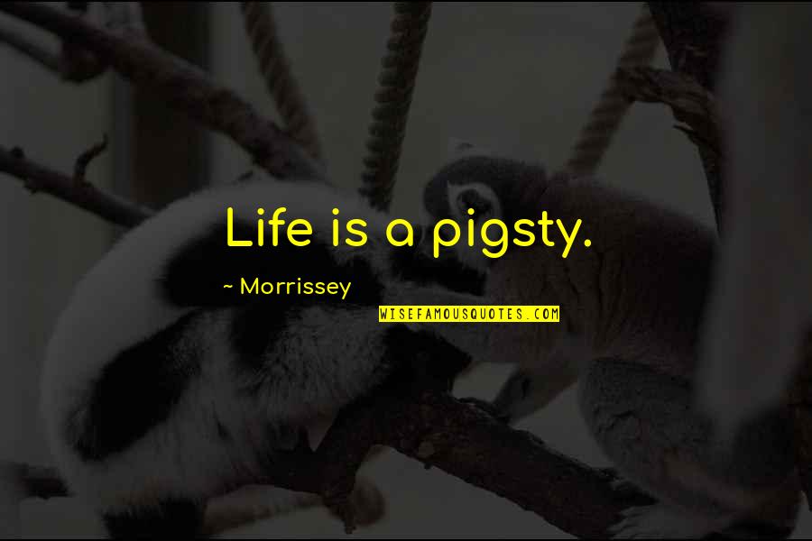 Life Music Quotes By Morrissey: Life is a pigsty.