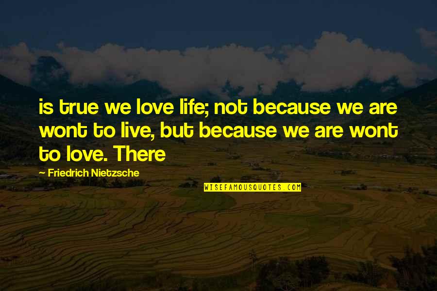 Life Nietzsche Quotes By Friedrich Nietzsche: is true we love life; not because we
