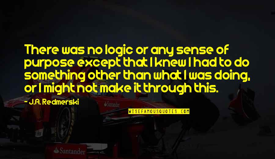 Life No Sense Quotes By J.A. Redmerski: There was no logic or any sense of Life No Sense Quotes By J.A. Redmerski: There was no logic or any sense of