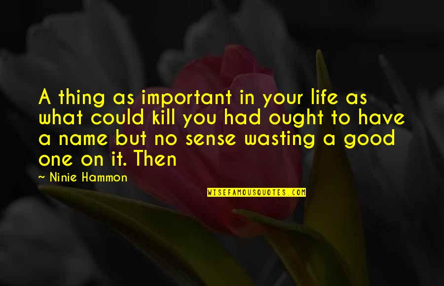 Life No Sense Quotes By Ninie Hammon: A thing as important in your life as