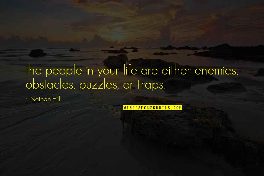 Life Obstacles Quotes By Nathan Hill: the people in your life are either enemies,