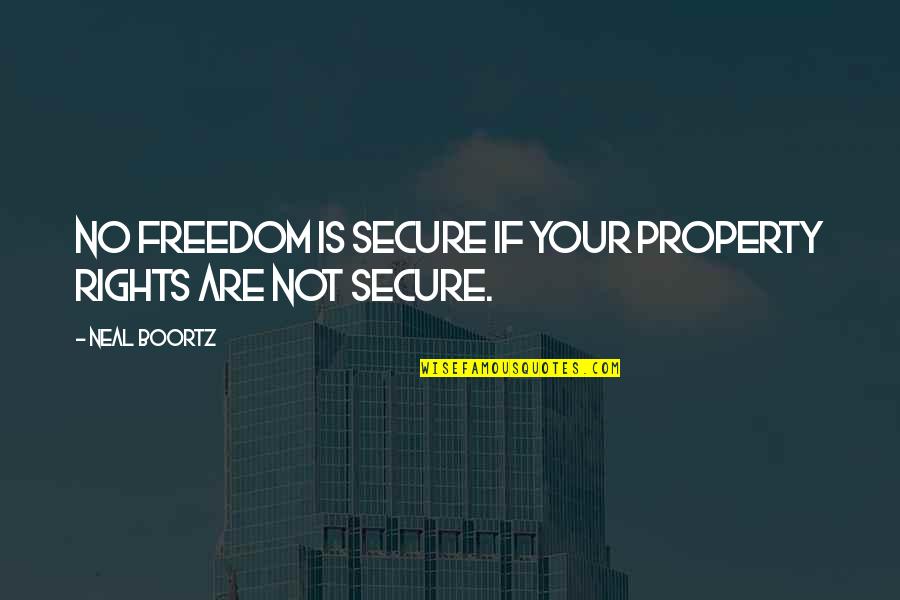 Life Of A Gangster Quotes By Neal Boortz: No freedom is secure if your property rights
