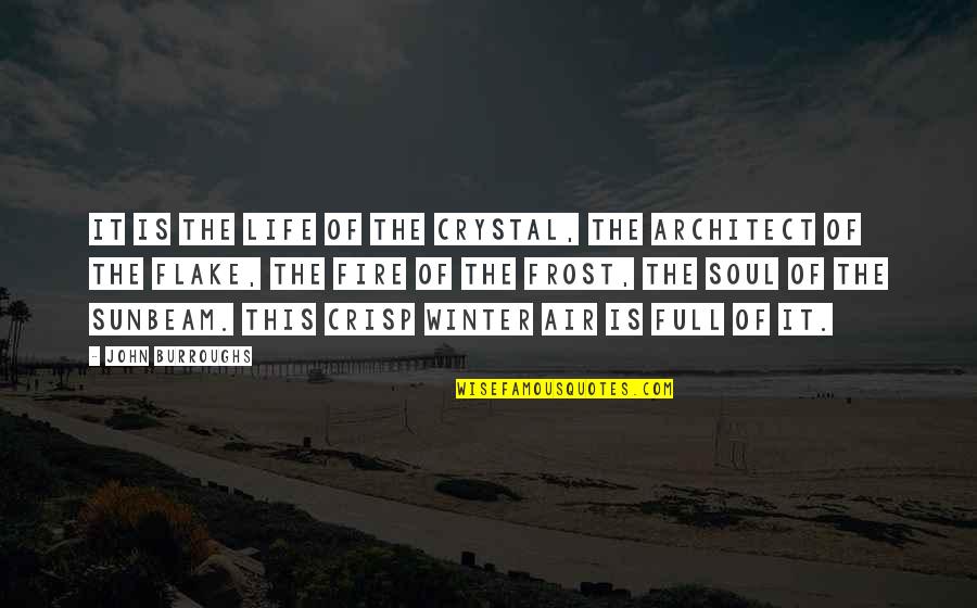 Life Of An Architect Quotes By John Burroughs: It is the life of the crystal, the