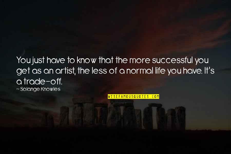 Life Of An Artist Quotes By Solange Knowles: You just have to know that the more