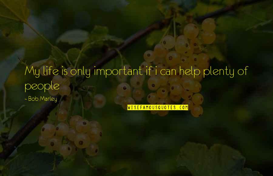 Life Of Bob Marley Quotes By Bob Marley: My life is only important if i can