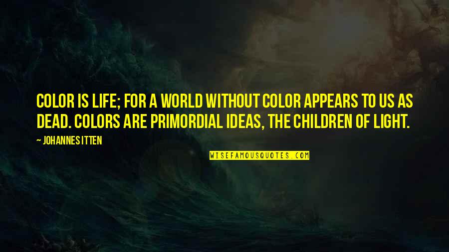 Life Of Colors Quotes By Johannes Itten: Color is life; for a world without color Life Of Colors Quotes By Johannes Itten: Color is life; for a world without color