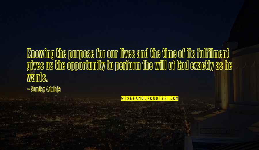 Life Of God Quotes By Sunday Adelaja: Knowing the purpose for our lives and the