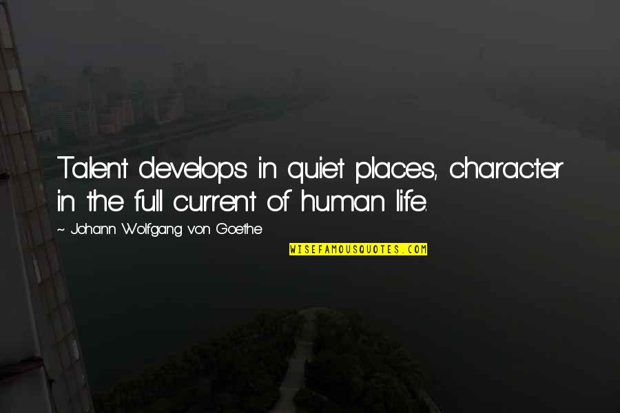 Life Of Human Quotes By Johann Wolfgang Von Goethe: Talent develops in quiet places, character in the