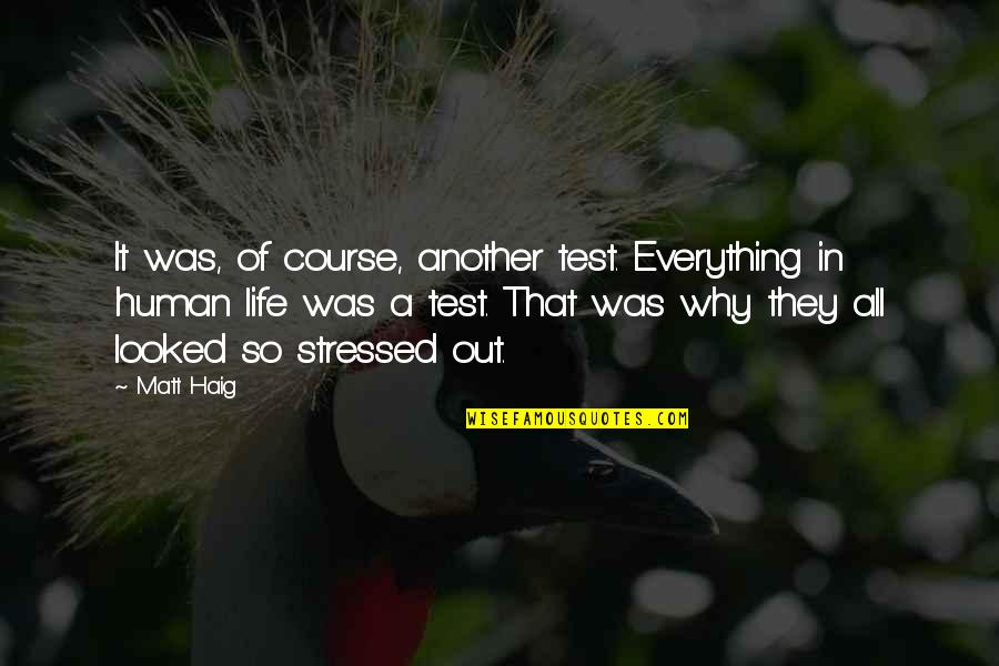 Life Of Human Quotes By Matt Haig: It was, of course, another test. Everything in