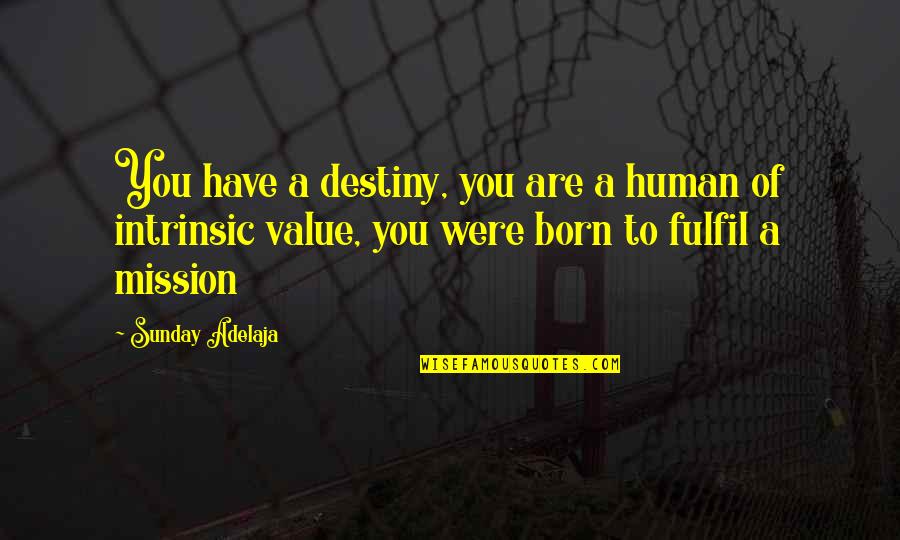 Life Of Human Quotes By Sunday Adelaja: You have a destiny, you are a human