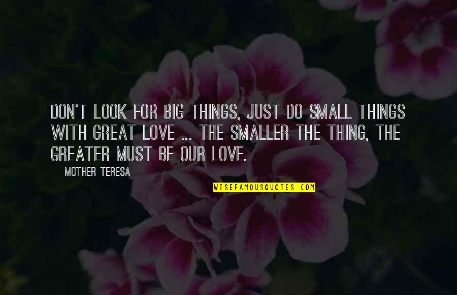 Life Of Mother Teresa Quotes By Mother Teresa: Don't look for big things, just do small