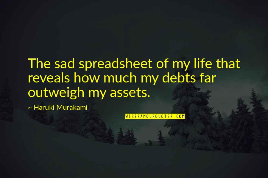 Life Of Sad Quotes By Haruki Murakami: The sad spreadsheet of my life that reveals