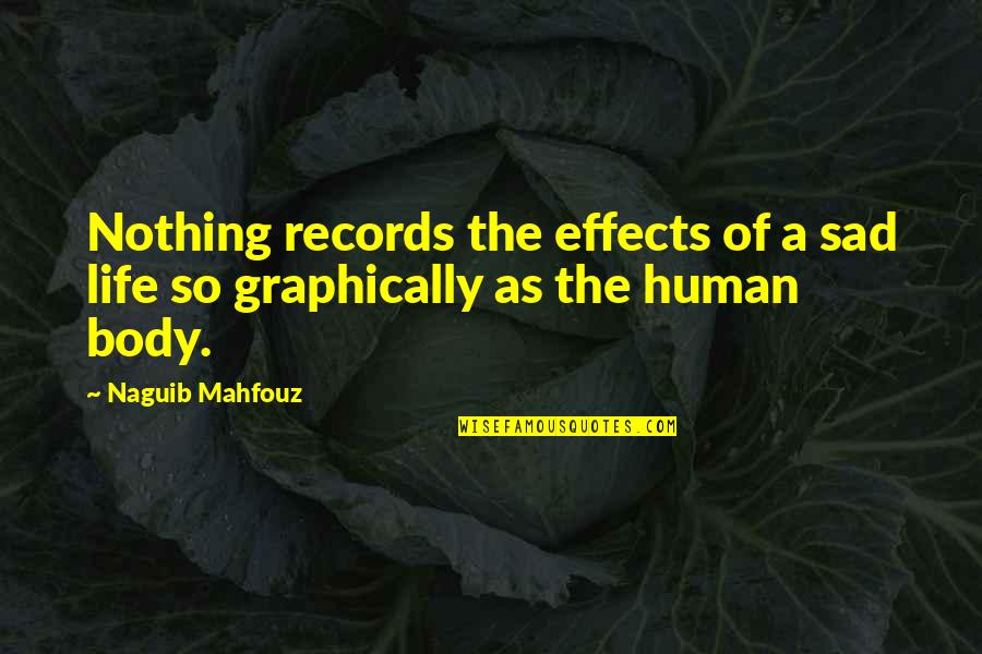 Life Of Sad Quotes By Naguib Mahfouz: Nothing records the effects of a sad life