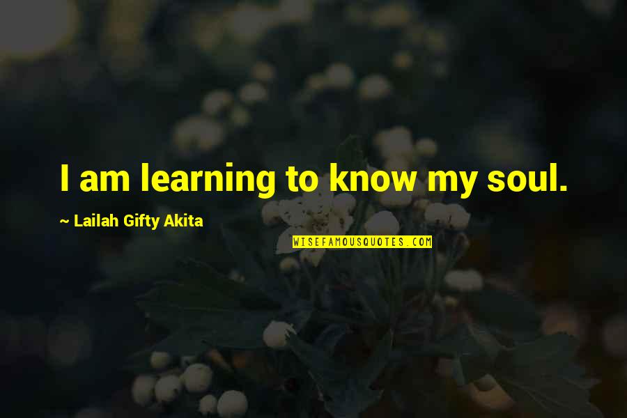 Life Of Wisdom Quotes By Lailah Gifty Akita: I am learning to know my soul.