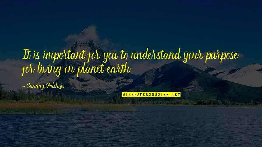 Life On Earth Quotes By Sunday Adelaja: It is important for you to understand your