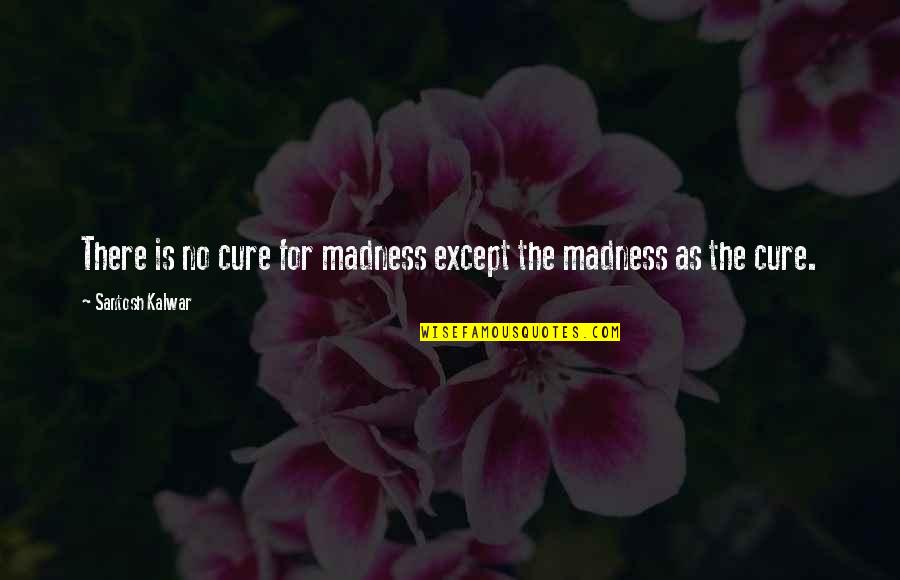Life One Liner Quotes By Santosh Kalwar: There is no cure for madness except the