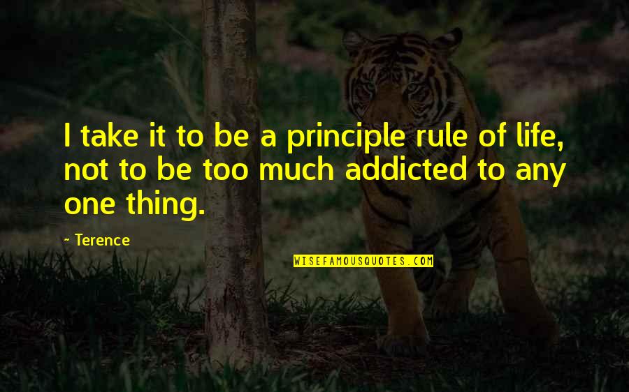 Life One Quotes By Terence: I take it to be a principle rule