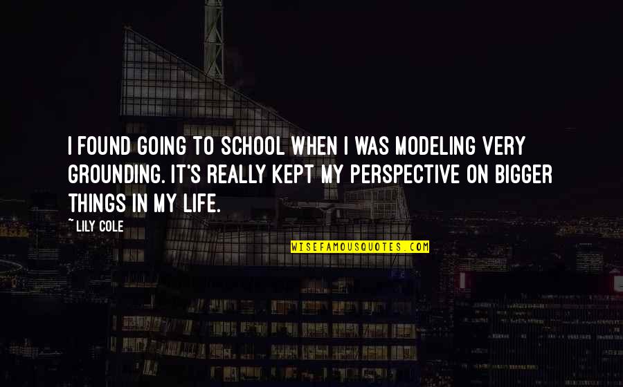 Life Perspective Quotes By Lily Cole: I found going to school when I was