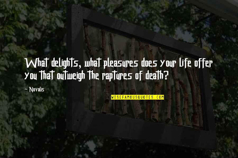 Life Pleasures Quotes By Novalis: What delights, what pleasures does your life offer