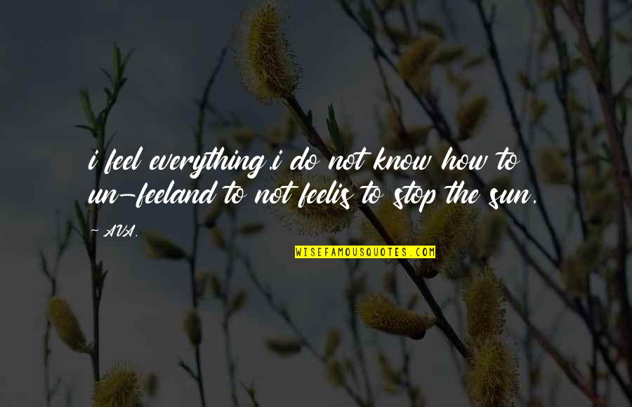 Life Poems Quotes By AVA.: i feel everything.i do not know how to