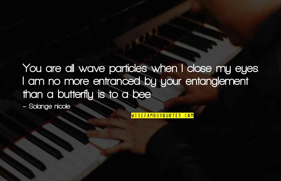 Life Precious Moments Quotes By Solange Nicole: You are all wave particles when I close