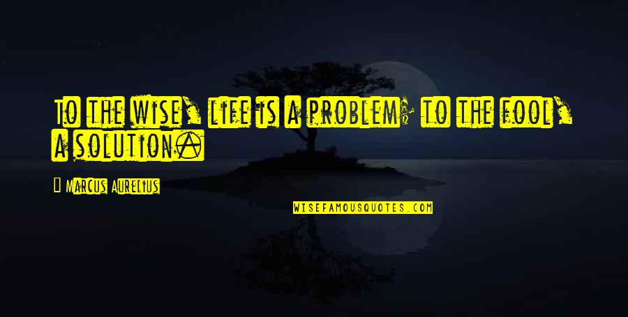 Life Problem Quotes By Marcus Aurelius: To the wise, life is a problem; to