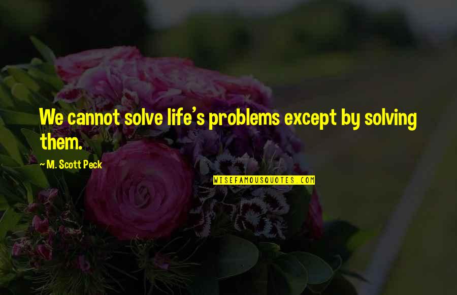 Life Problems Solving Quotes By M. Scott Peck: We cannot solve life's problems except by solving