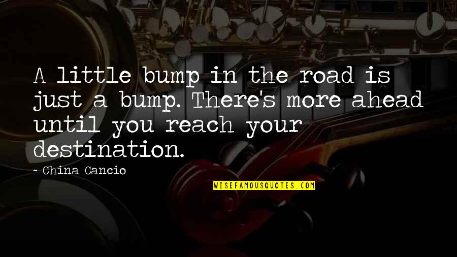 Life Proverbs And Quotes By China Cancio: A little bump in the road is just Life Proverbs And Quotes By China Cancio: A little bump in the road is just