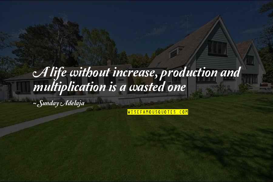 Life Purpose God Quotes By Sunday Adelaja: A life without increase, production and multiplication is