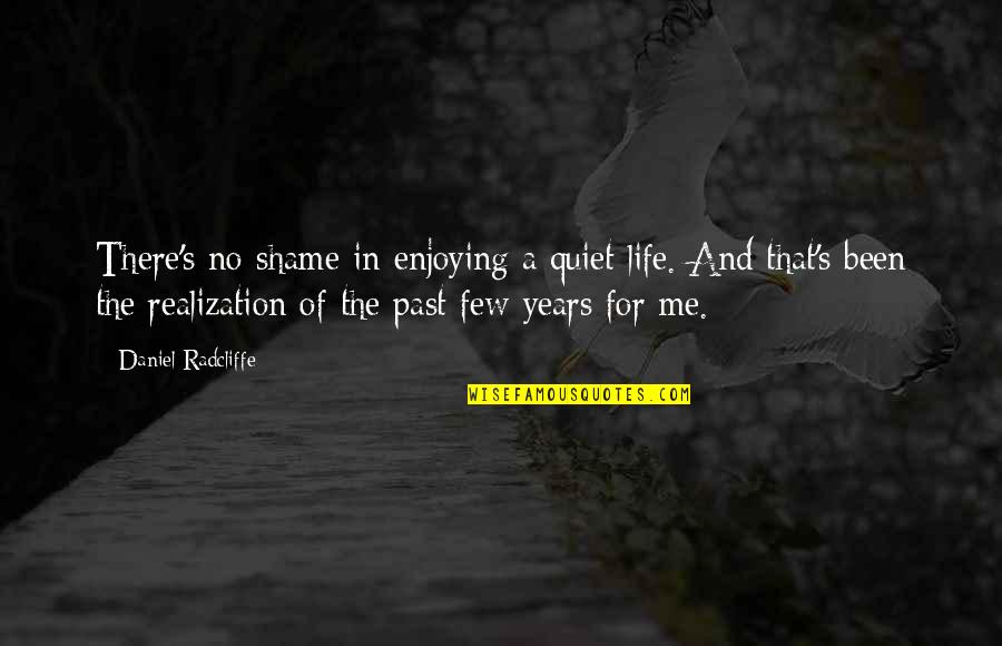 Life Realization Quotes By Daniel Radcliffe: There's no shame in enjoying a quiet life.