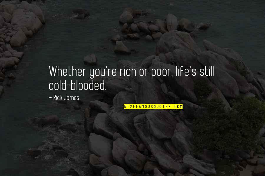 Life Rich And Poor Quotes By Rick James: Whether you're rich or poor, life's still cold-blooded.