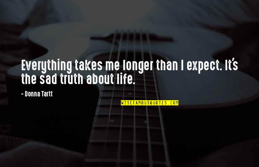 Life Sad Quotes By Donna Tartt: Everything takes me longer than I expect. It's