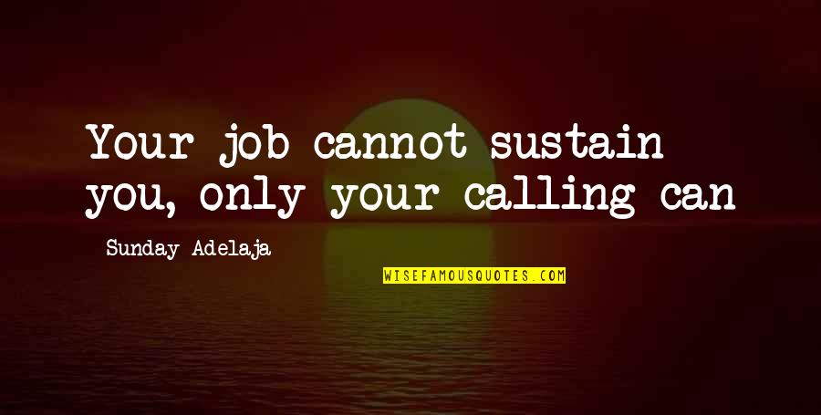 Life Satisfaction Quotes By Sunday Adelaja: Your job cannot sustain you, only your calling Life Satisfaction Quotes By Sunday Adelaja: Your job cannot sustain you, only your calling