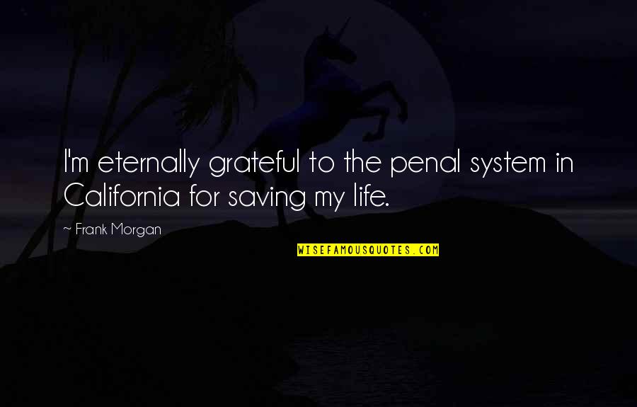 Life Saving Quotes By Frank Morgan: I'm eternally grateful to the penal system in