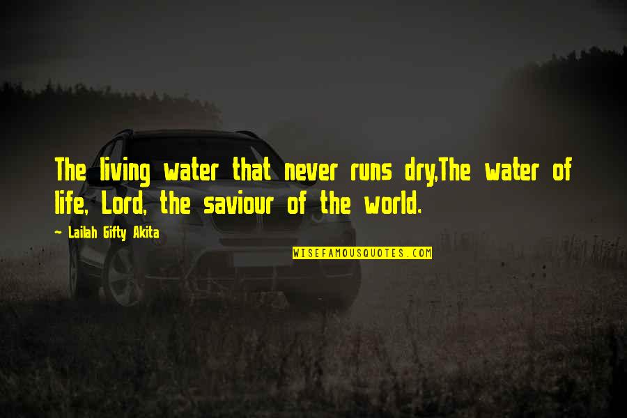 Life Saviour Quotes By Lailah Gifty Akita: The living water that never runs dry,The water