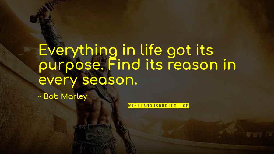 Life Seasons Quotes By Bob Marley: Everything in life got its purpose. Find its